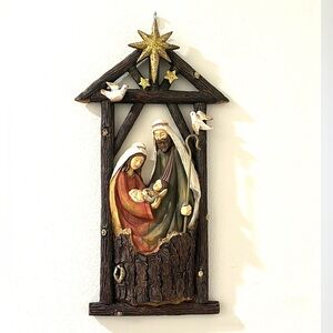 Christmas Nativity stable wall hanging